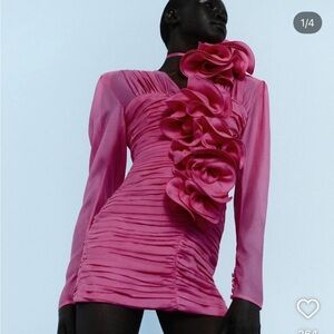 MAGDA BUTRYM
Appliquéd pintucked silk-organza mini dress